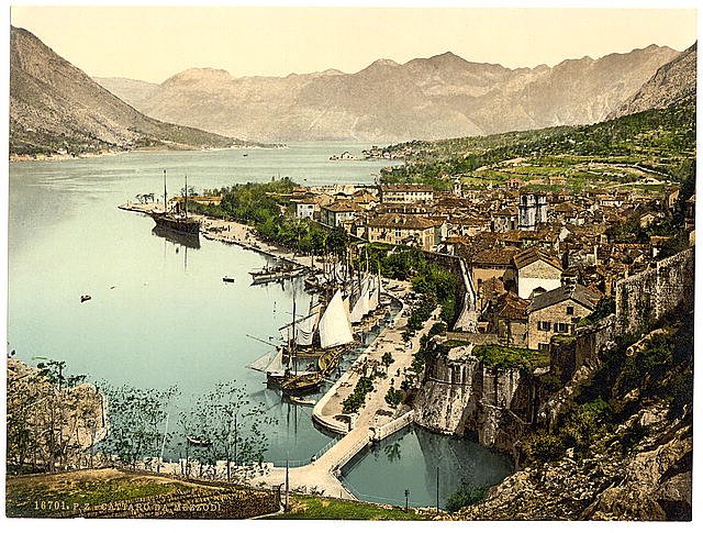 Cattaro general view Dalmatia Vintage A4 Photo Print