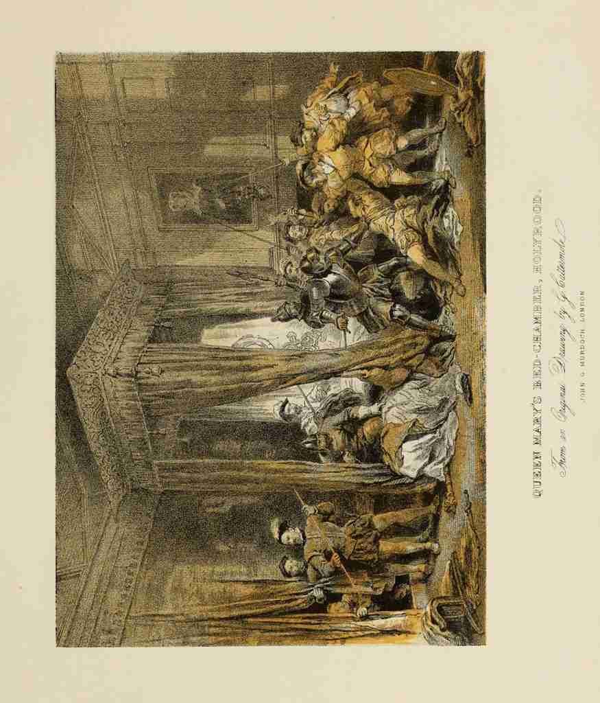 Cattermole George 1800 1868 Scotland 1840 Queen Marys bed chamber at Holyrood A4 Photo Print