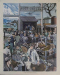 Cattle Auction Men Vintage Retro Advert Ads A4 Photo Print