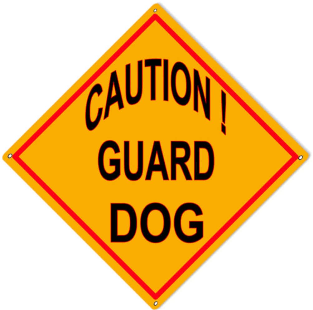Caution Guard Dog Vintage Retro Advert Ads A4 Photo Print