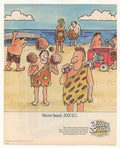 Cavemen Seltzer Beach Vintage Retro Advert Ads A4 Photo Print