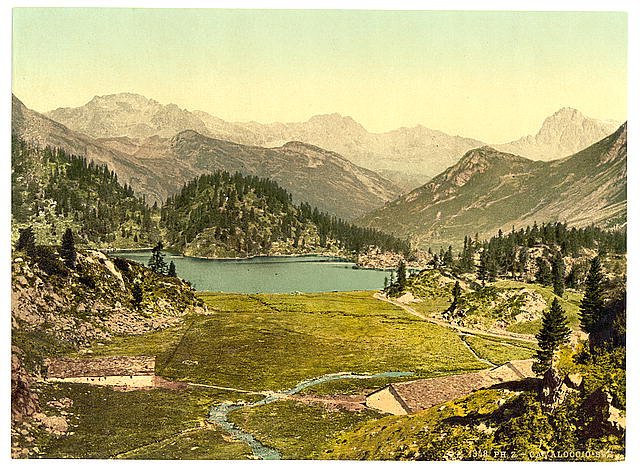 Cavloccio Lake Grisons Vintage A4 Photo Print