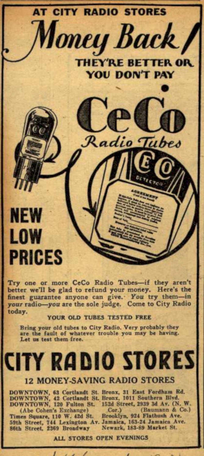 Ceco Radio Tubes 1 Vintage Retro Advert Ads A4 Photo Print