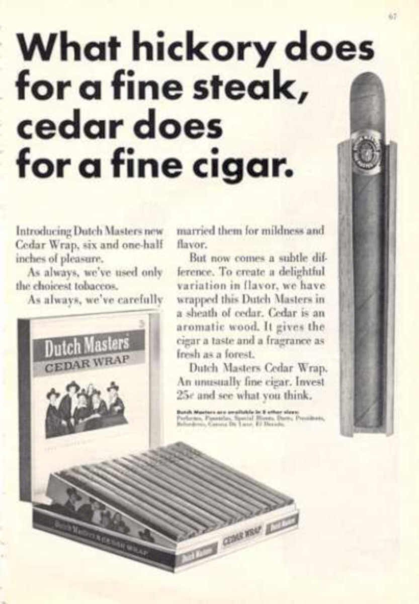 Cedar Wrap Cigar Vintage Retro Advert Ads A4 Photo Print