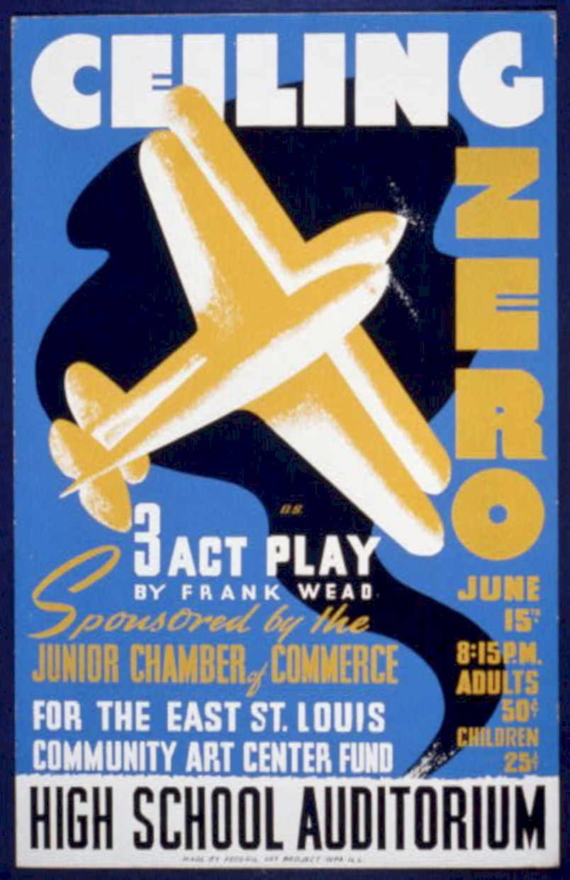 Ceiling Zero Biplane Vintage Retro Advert Poster A4 Photo Print