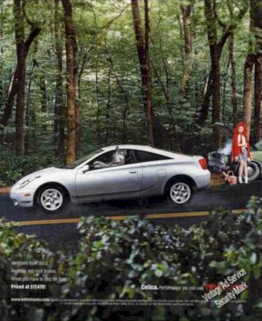 Celica Forest Wrecked Vintage Retro Advert Ads A4 Photo Print