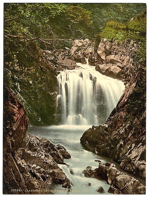 Cennant Mawr Lower Fall Llanberis Vintage A4 Photo Print