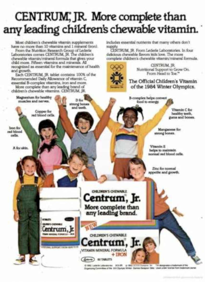 Centrum Jr Vitamins Vintage Retro Advert Ads A4 Photo Print