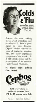 Cephos Cold Remedy Vintage Retro Advert Poster A4 Photo Print