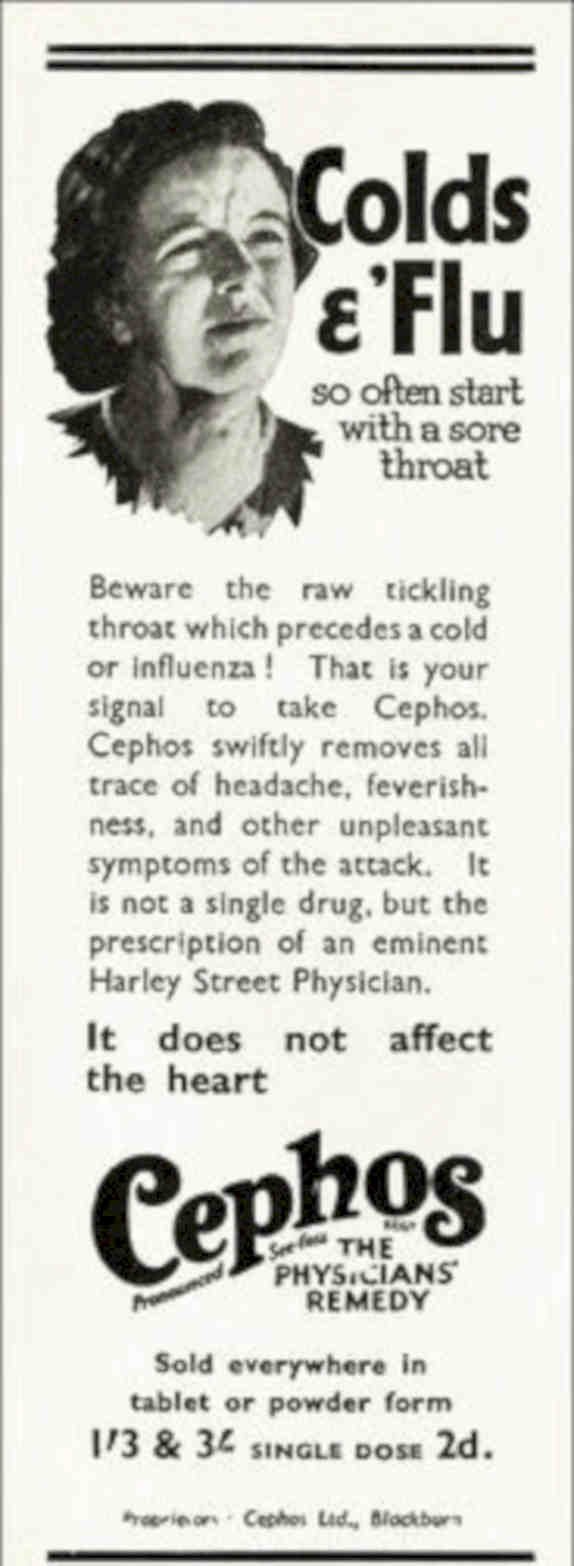 Cephos Cold Remedy Vintage Retro Advert Poster A4 Photo Print