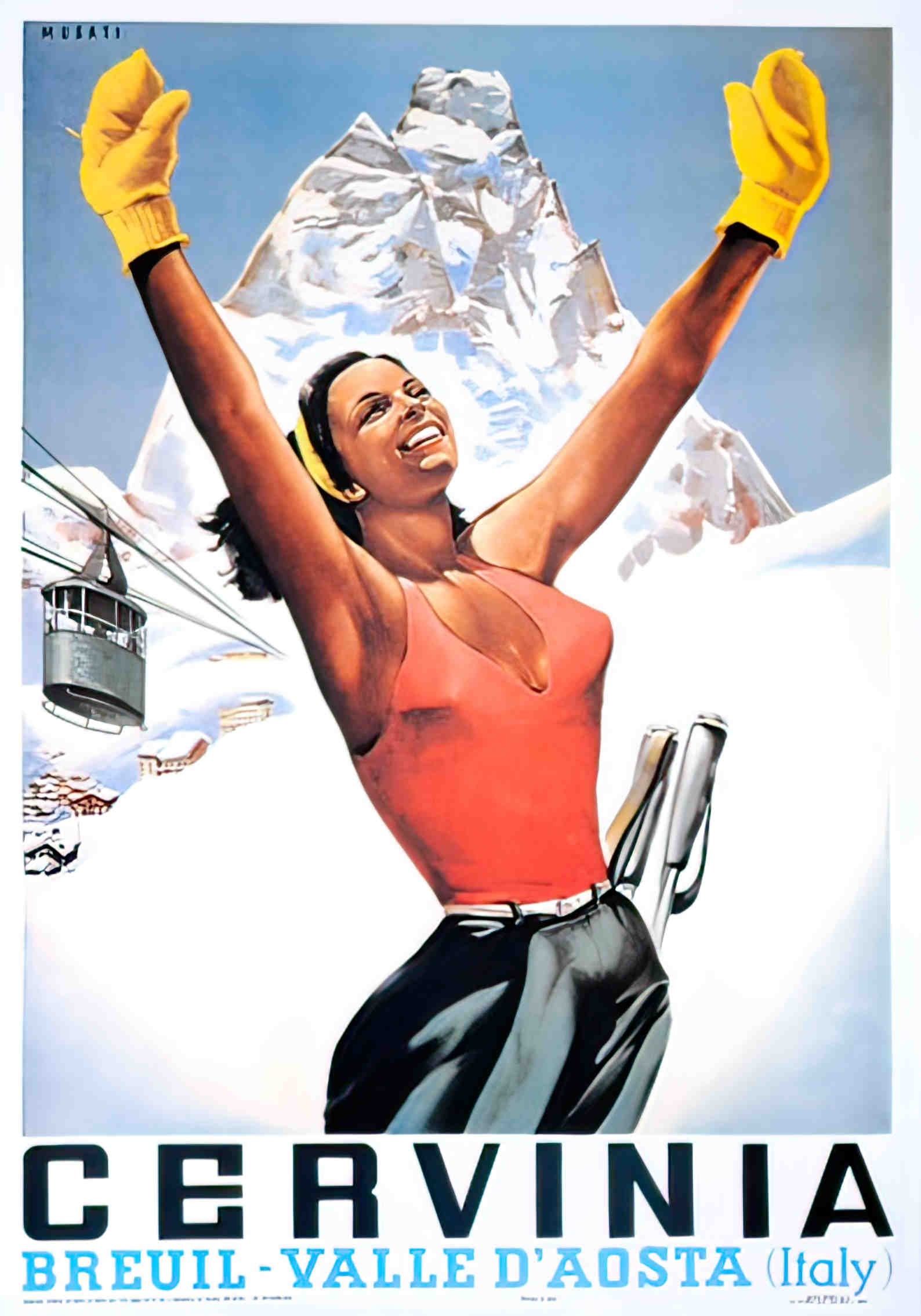 Cervinia Advert A4 Photo Print