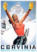 Cervinia Vintage Advert A4 Photo Print