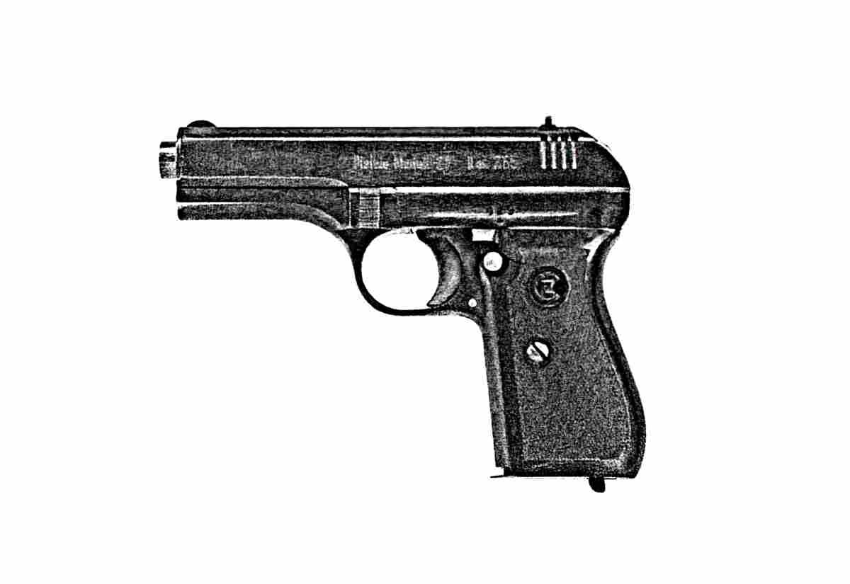 Ceska Zbrojovka Vz27 Pistol (2) Military A4 Photo Print