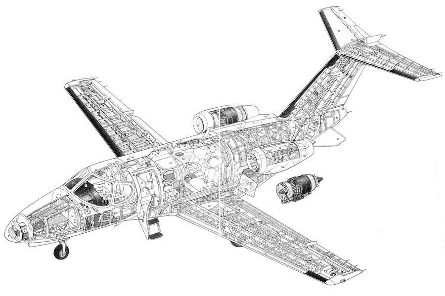 Cessna Citation Mustang cutaway A4 Photo Print
