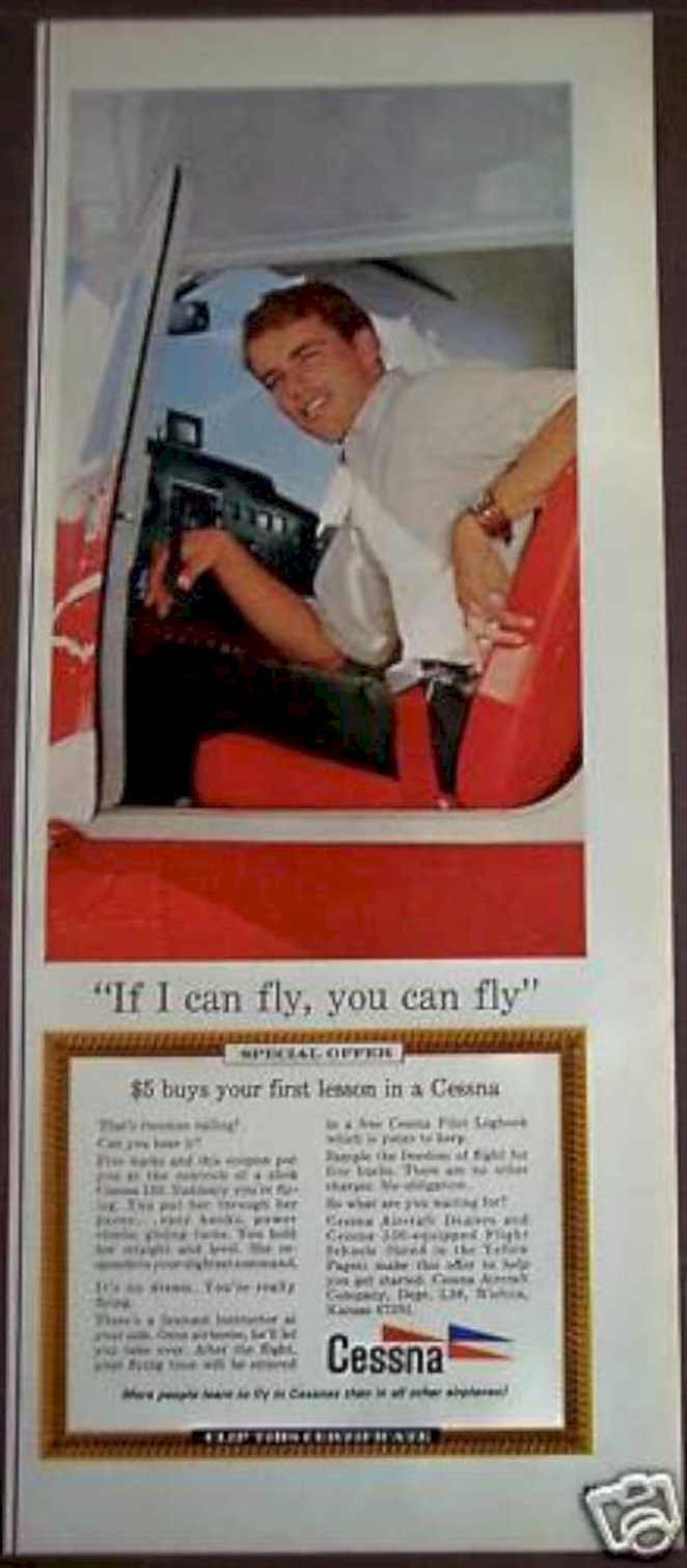 Cessna Flight Lesson Vintage Retro Advert Ads A4 Photo Print