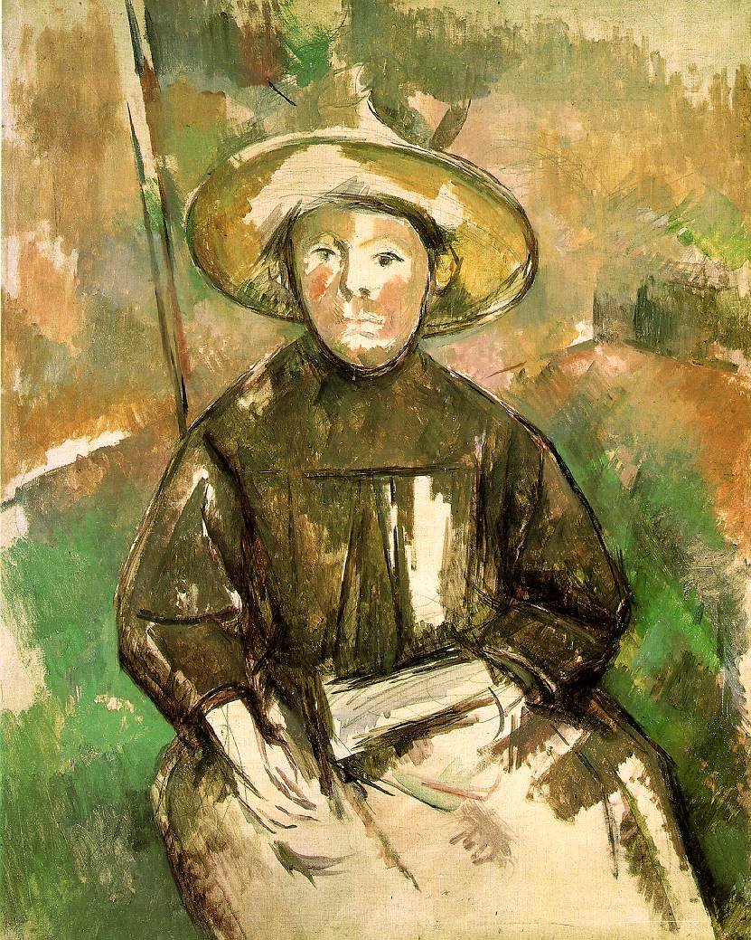 Cezanne Child With Straw Hat Art A4 Photo Print