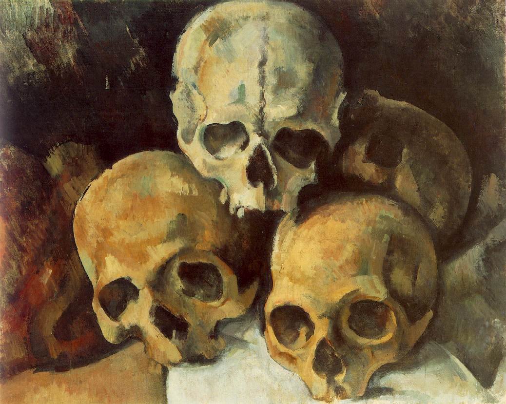 Cezanne Pyramid Of Skulls Art A4 Photo Print