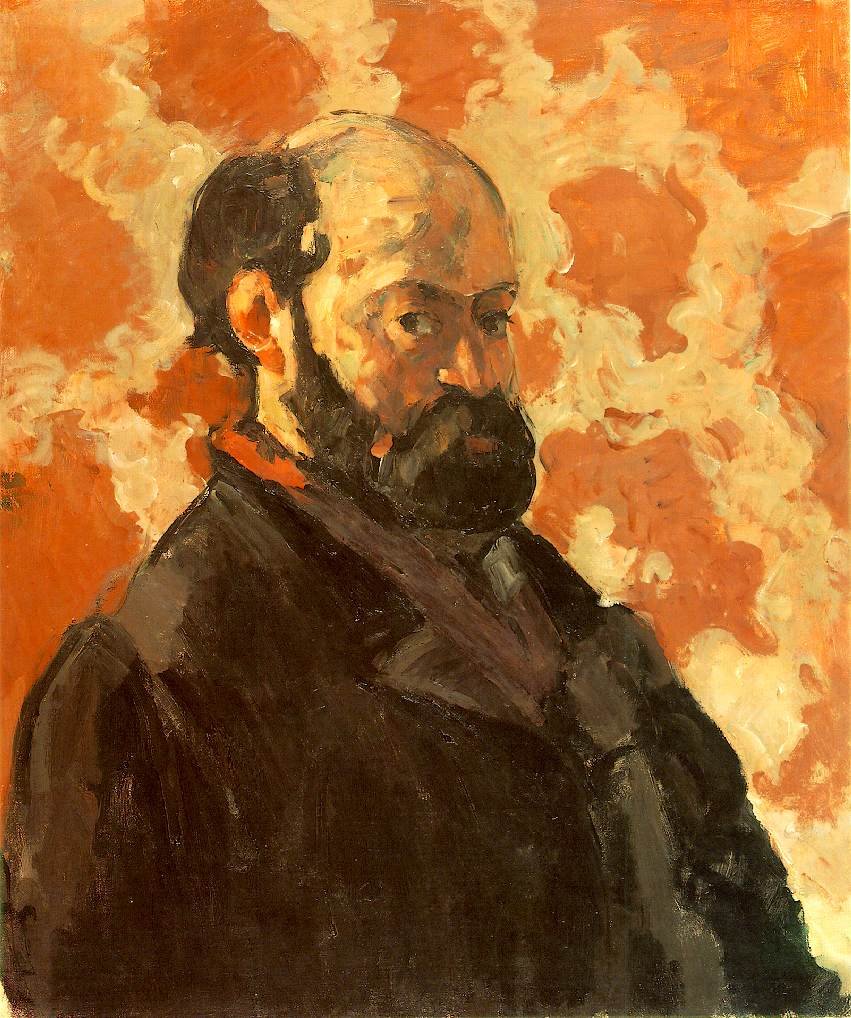 Cezanne Self Portrait With Rose Background Art A4 Photo Print