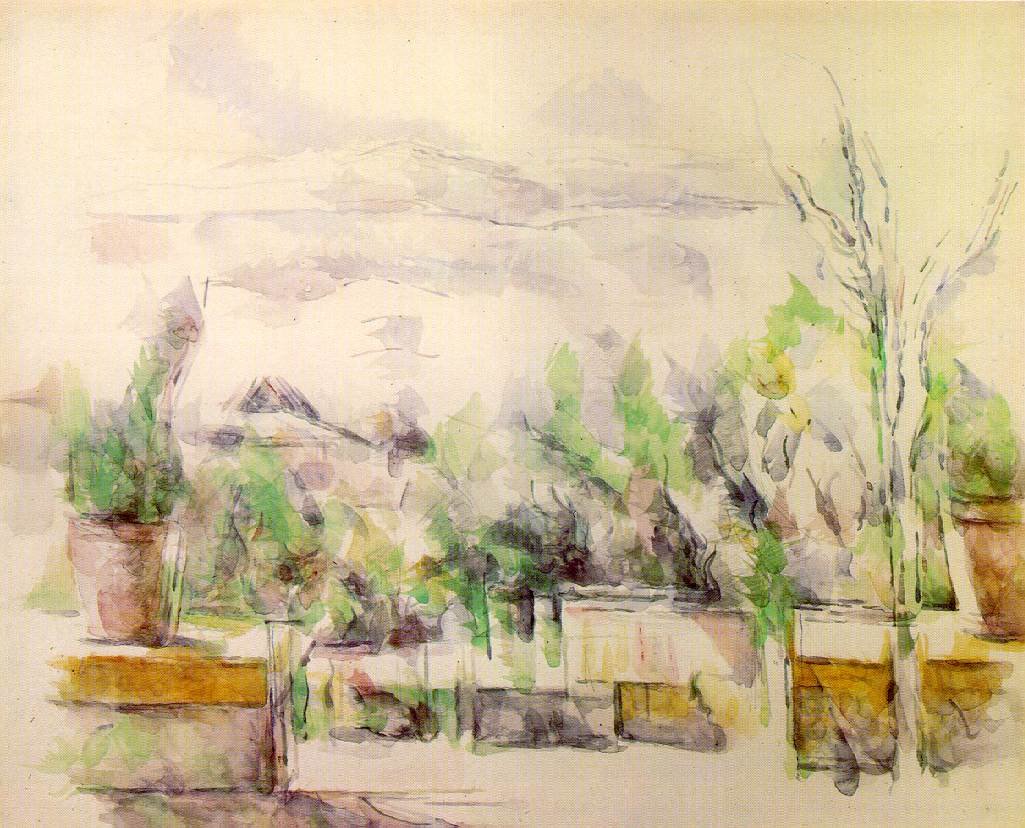 Cezanne The Garden Terrace At Les Lauves Art A4 Photo Print