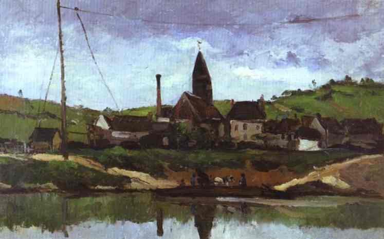 Cezanne View Of Bonnières Art A4 Photo Print