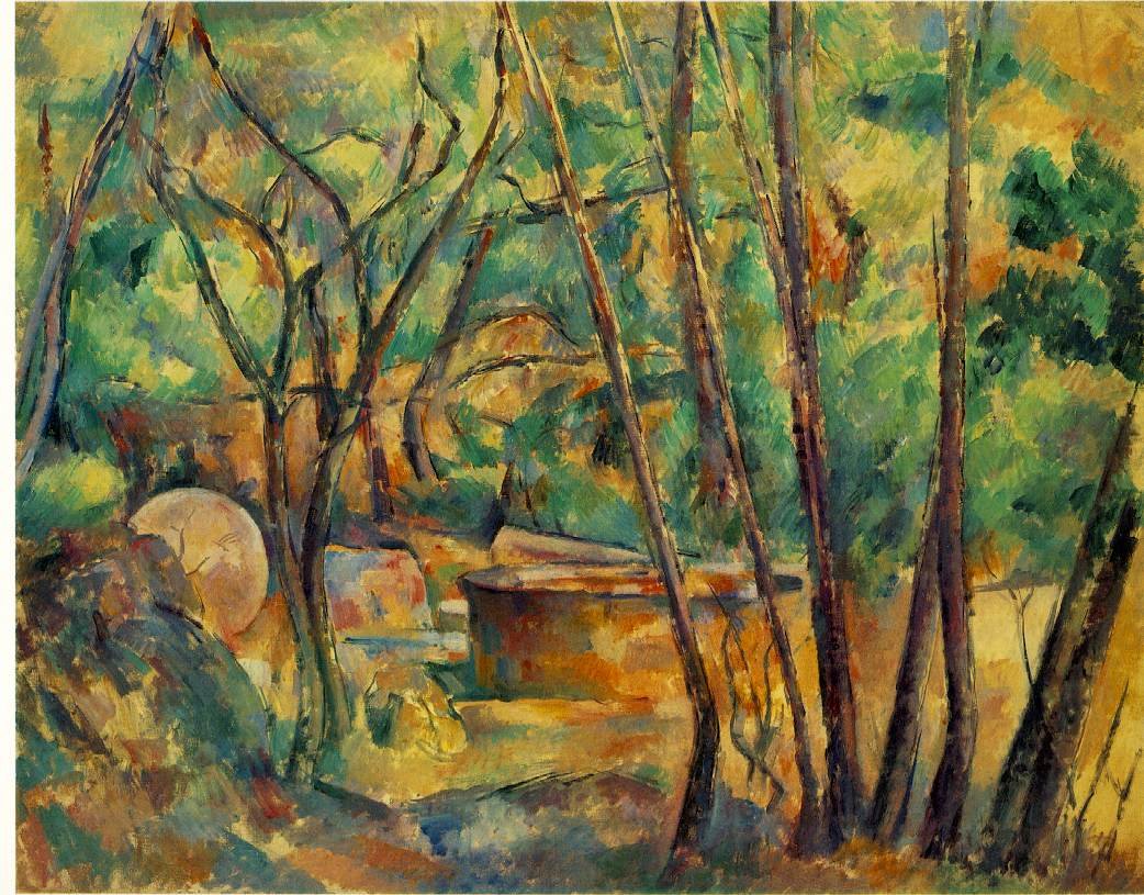 Cezanne Well Millstone And Cistern Under Trees Art A4 Photo Print