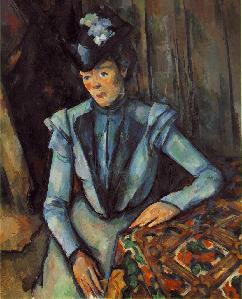 Cezanne Woman Seated In Blue Art A4 Photo Print