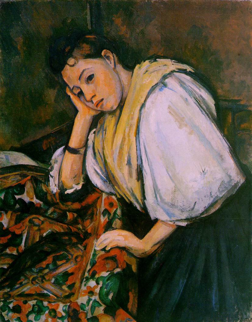 Cezanne Young Italian Girl Resting On Her Elbow Art A4 Photo Print UK