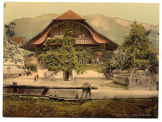 Chalet Suisse Bernese Oberland Vintage A4 Photo Print