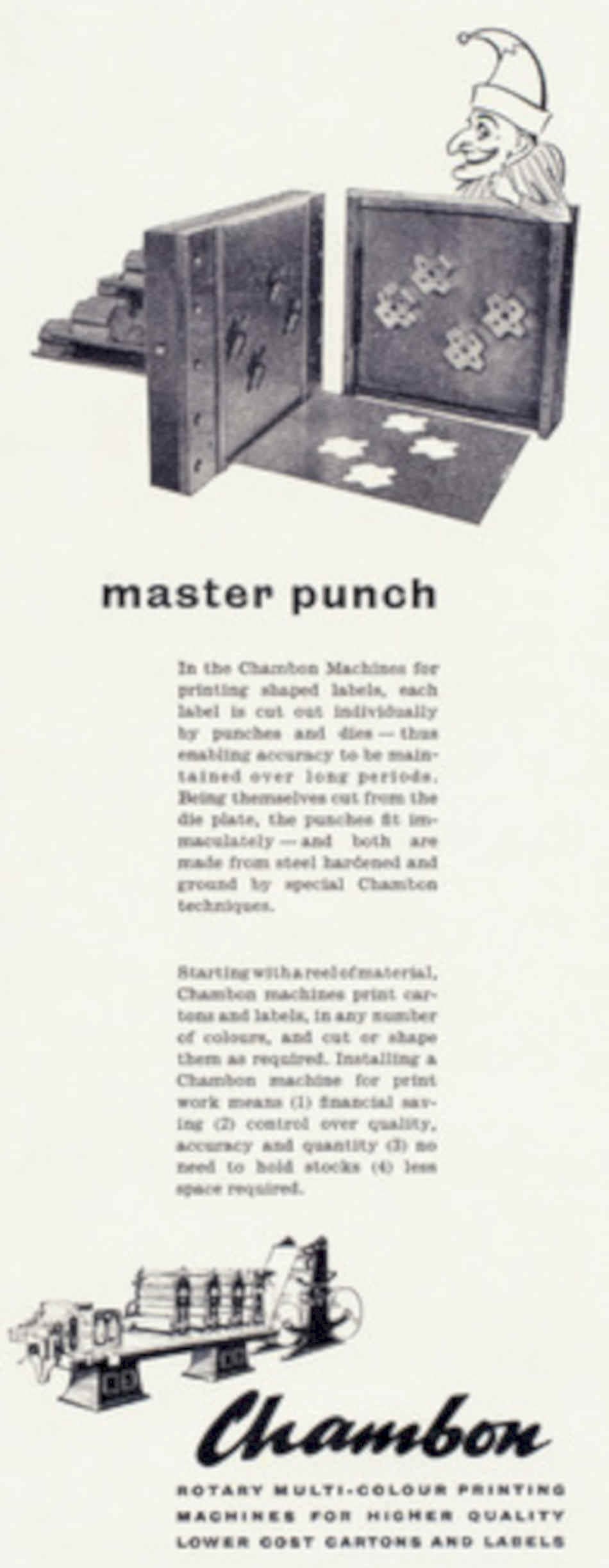 Chambon Punch Machine Vintage Retro Advert Poster A4 Photo Print