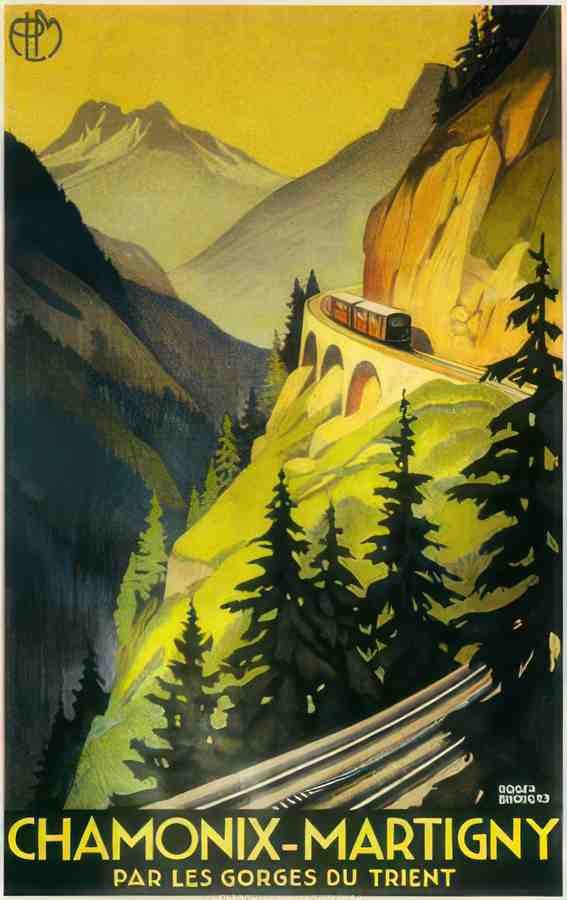 Chamonix Martigny Vintage Advert A4 Photo Print
