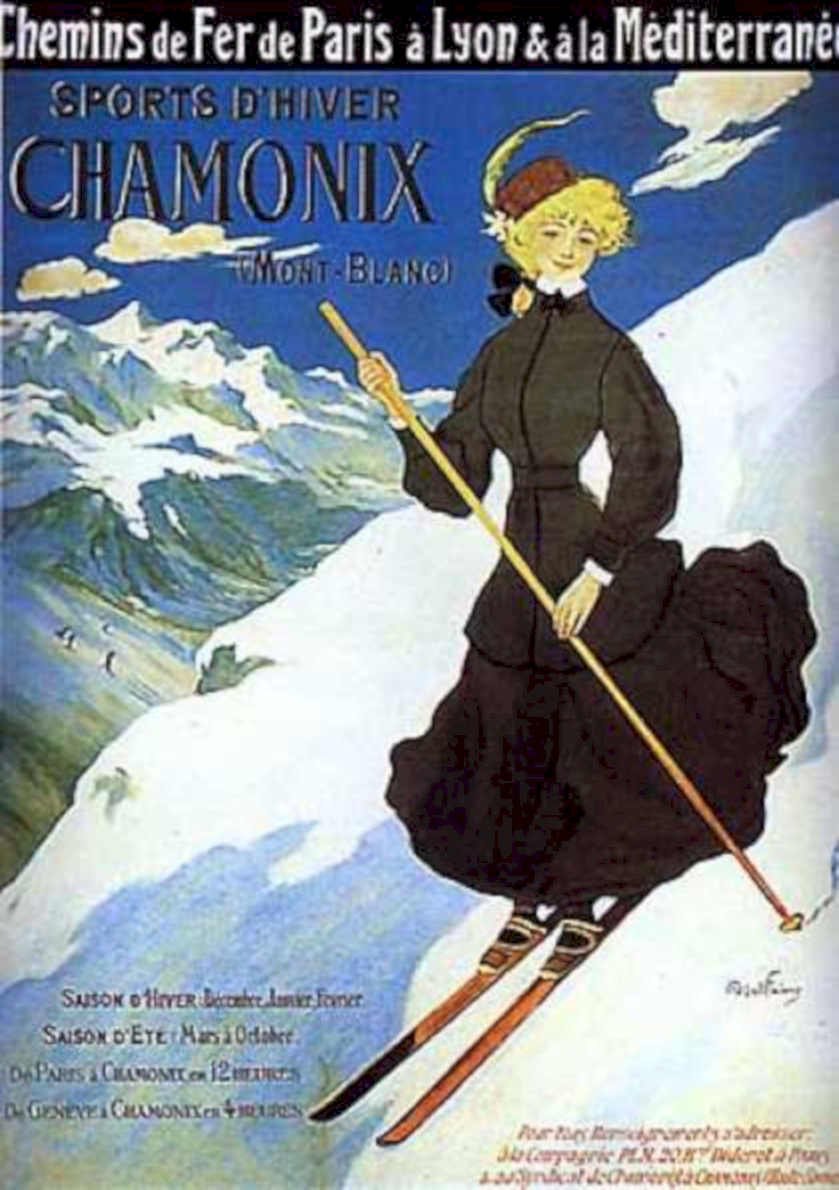 Chamonix Mont Blanc 2 Vintage Retro Advert Ads A4 Photo Print