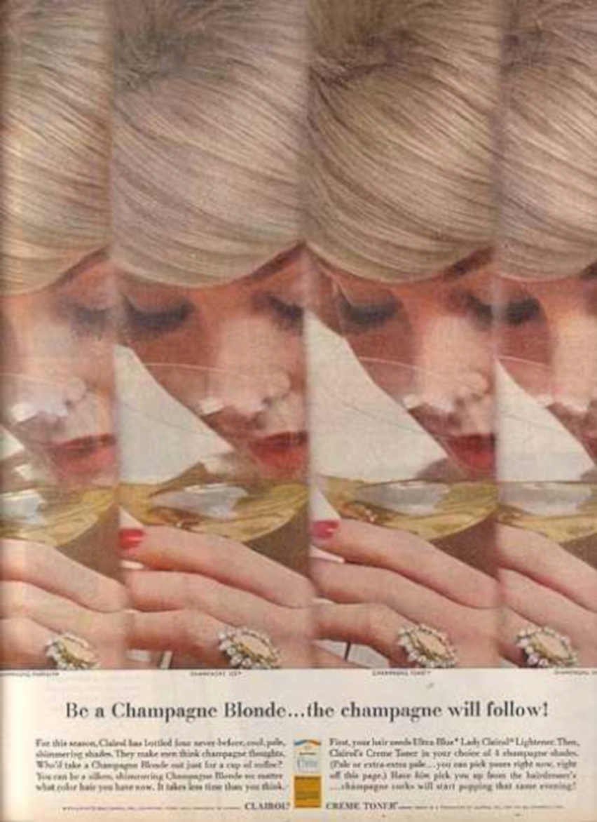 Champagne Blonde Hair Vintage Retro Advert Ads A4 Photo Print