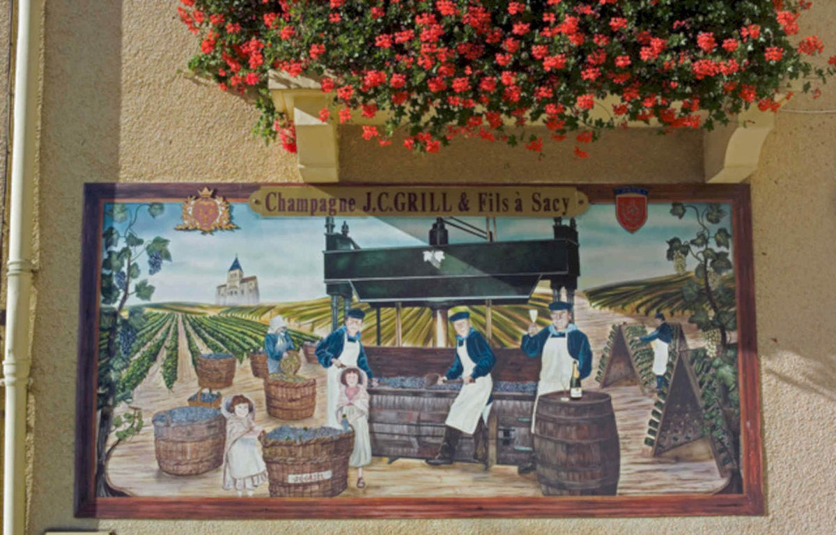 Champagne Vineyard Mural Vintage Retro Advert Poster A4 Photo Print