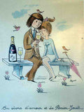 ChampagnebyPeynet Vintage Advert A4 Photo Print