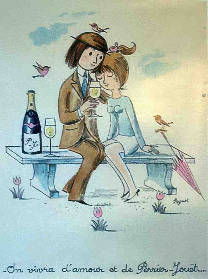 ChampagnebyPeynet Vintage Advert A4 Photo Print