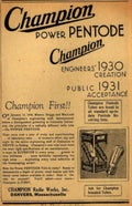 Champion Pentode Tubes Vintage Retro Advert Ads A4 Photo Print