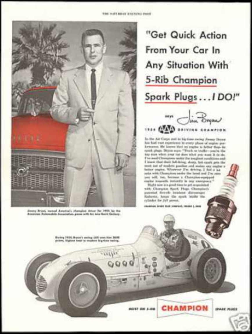 Champion Spark Plugs 2 Vintage Retro Advert Ads A4 Photo Print