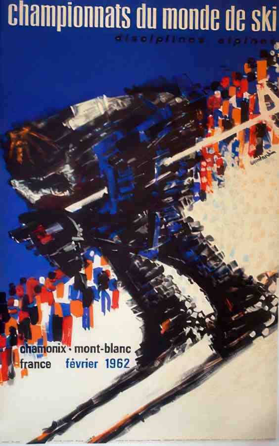 Championnat ski Chamonix Vintage Advert A4 Photo Print