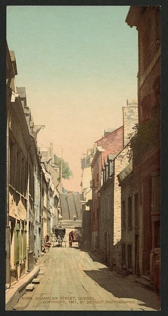 Champlain Street Quebec Vintage A4 Photo Print