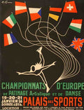 Champoinnats D Europe Ice Skating 1950S De Patinage Vintage Advert A4 Photo Print