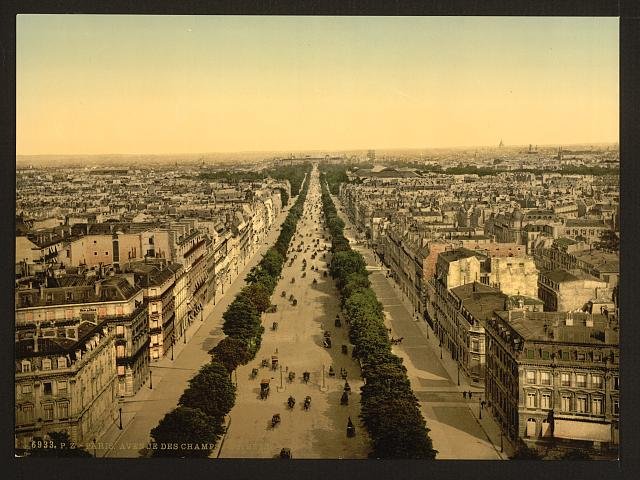 Champs Elysees an avenue Paris Vintage A4 Photo Print