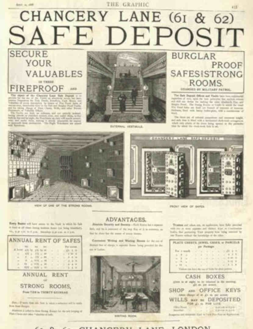 Chancery Lane Safe Vintage Retro Advert Poster A4 Photo Print