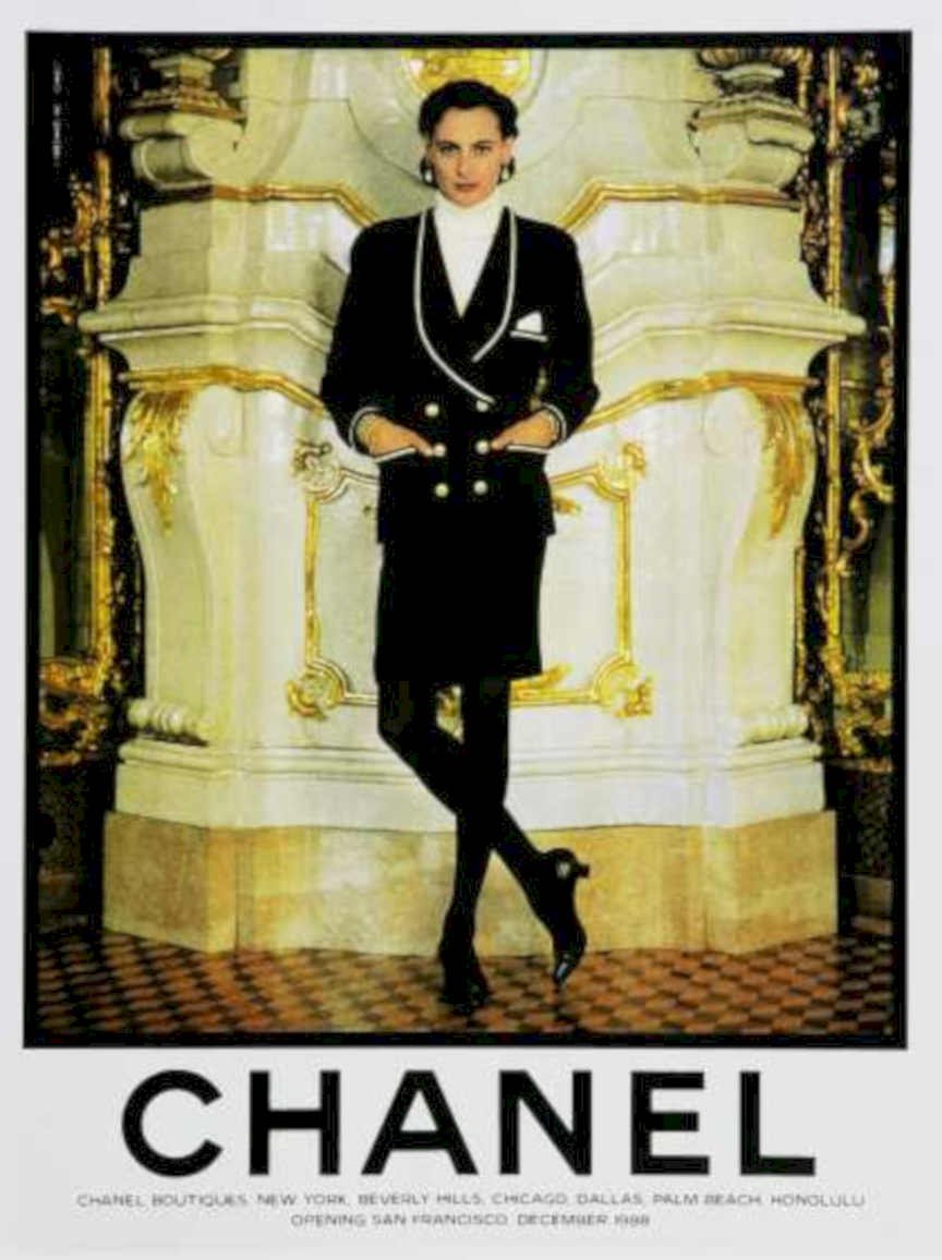 Chanel Blazer Fireplace Vintage Retro Advert Ads A4 Photo Print