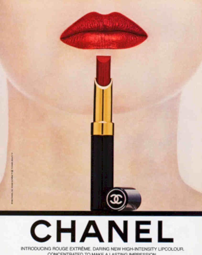 Chanel Rouge Extreme Vintage Retro Advert Poster A4 Photo Print