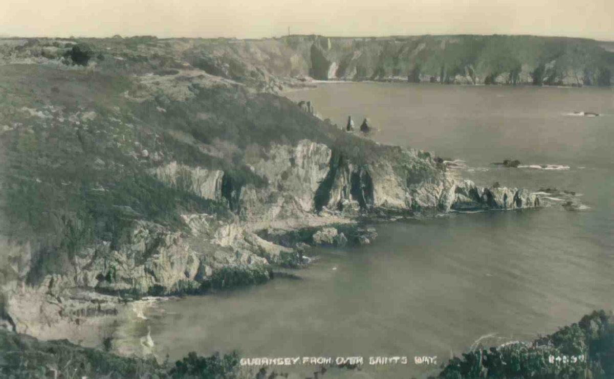 Channel Islands Guernsey from over Saints Bay 1960s Vintage A4 Photo Print