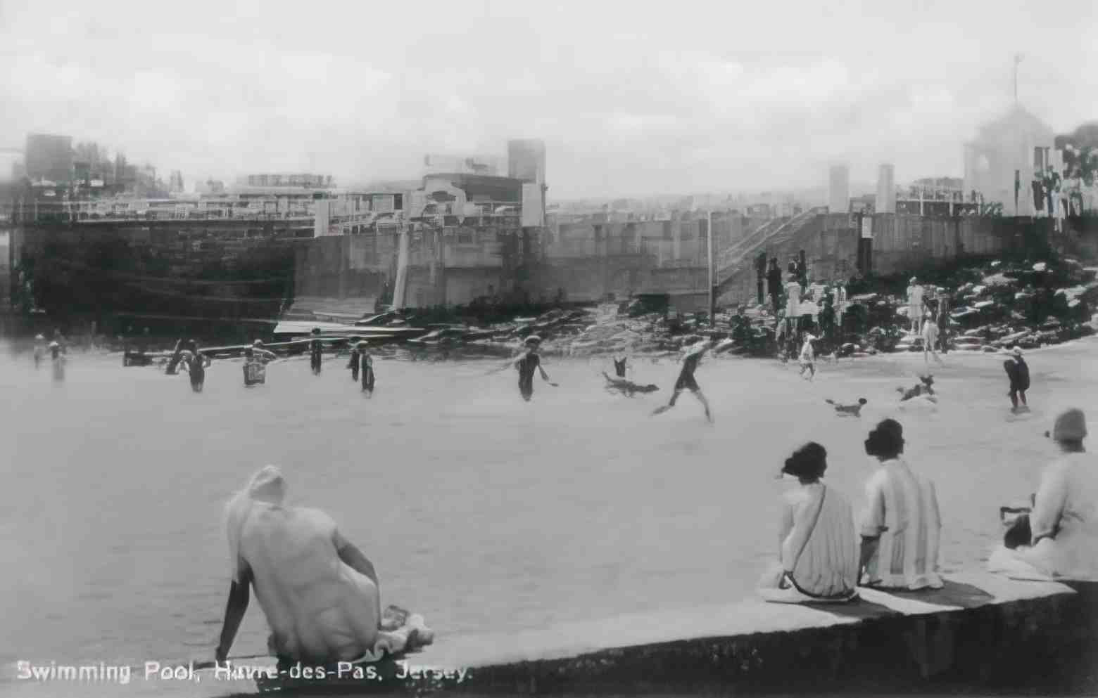 Channel Islands Jersey HavredesPas Swimming Pool 1900s Vintage A4 Photo Print
