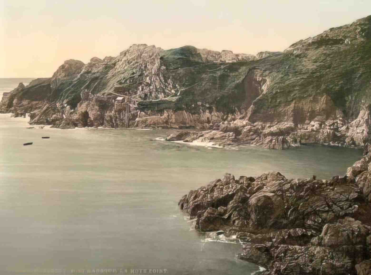 Channel Isles Guernsey Boat Harbour La Moye POint Vintage A4 Photo Print