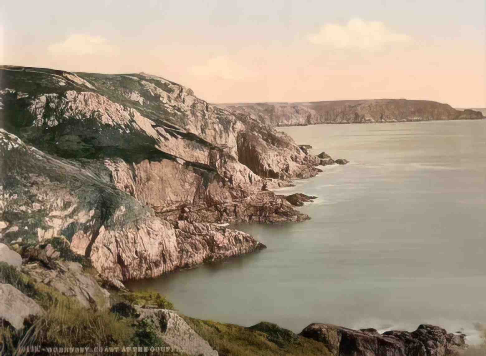 Channel Isles Guernsey Coast at the Gouffre Vintage A4 Photo Print