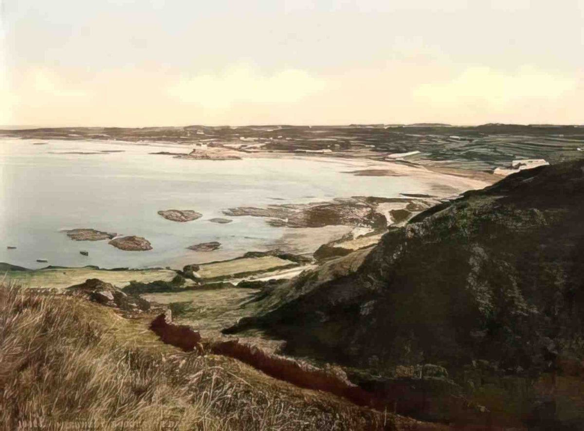 Channel Isles Guernsey Rocquaine Bay Vintage A4 Photo Print