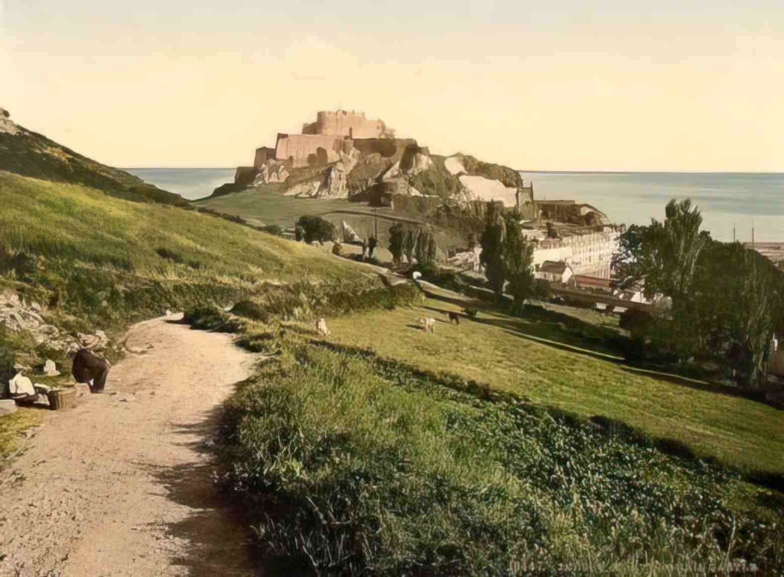 Channel Isles Jersey Mont Orgueil Castle Vintage A4 Photo Print
